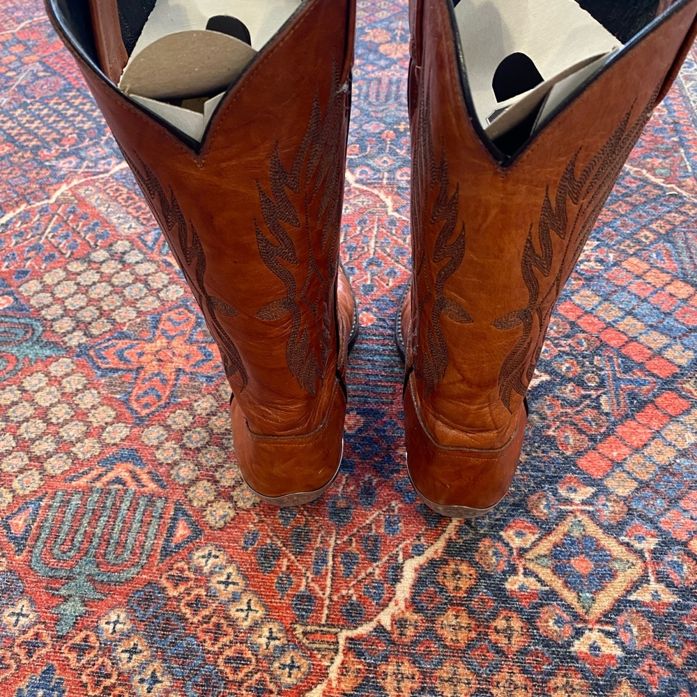 Dan Post Tony Lama Brown Heeled Boots - Picture 3 of 12